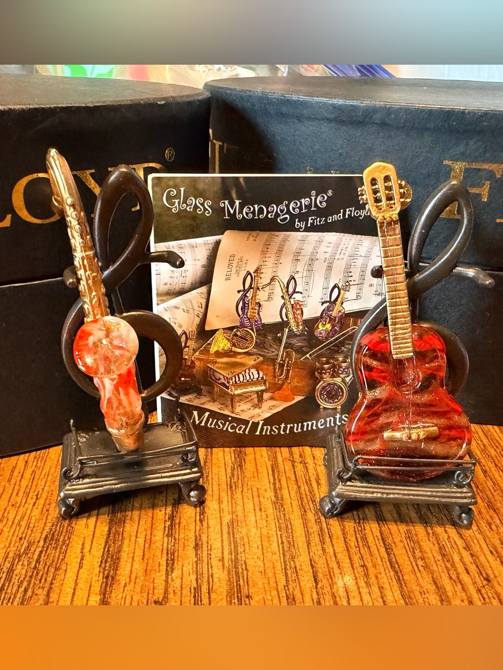 Glass Menagerie By Fitz And Floyd Guitar And Saxaphone